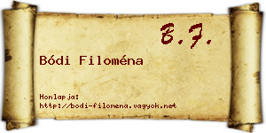 Bódi Filoména névjegykártya